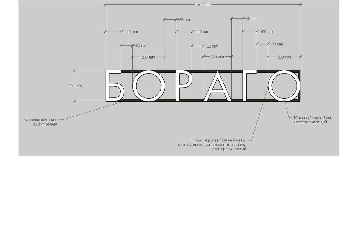 Borago main wordmark dimensions page