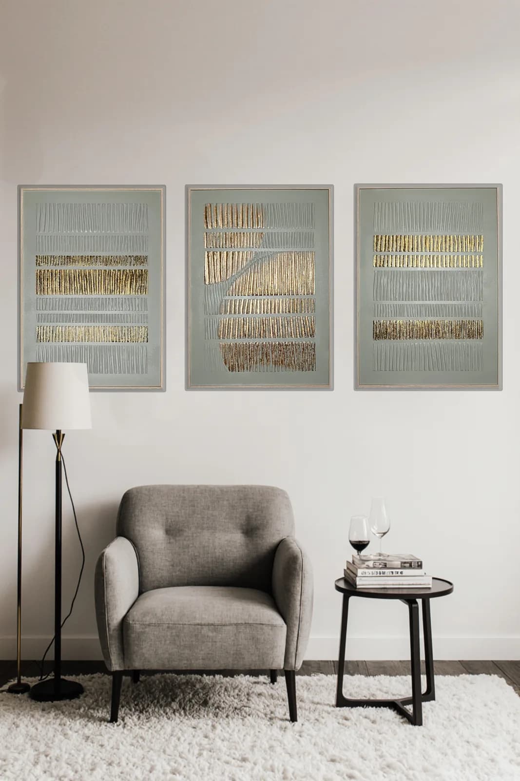 Artwork by Daria in an interior presentation visualization by GVA